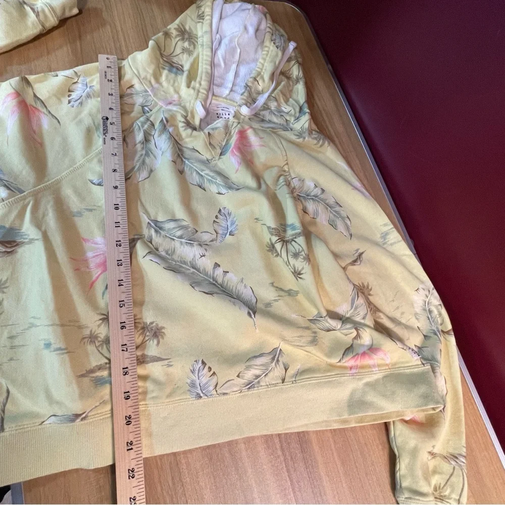 Billabong Yellow Pink Long Sleeve Hooded Sweatshirt - Picture 8 of 9